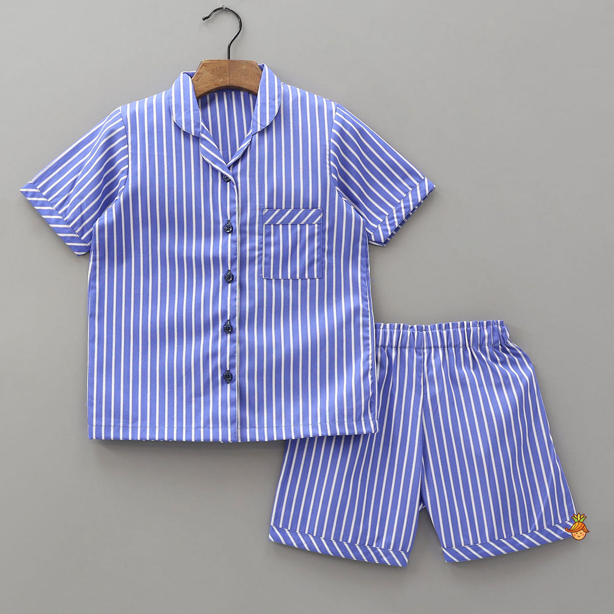 Classic Striped Top And Shorts Sleepwear Set
