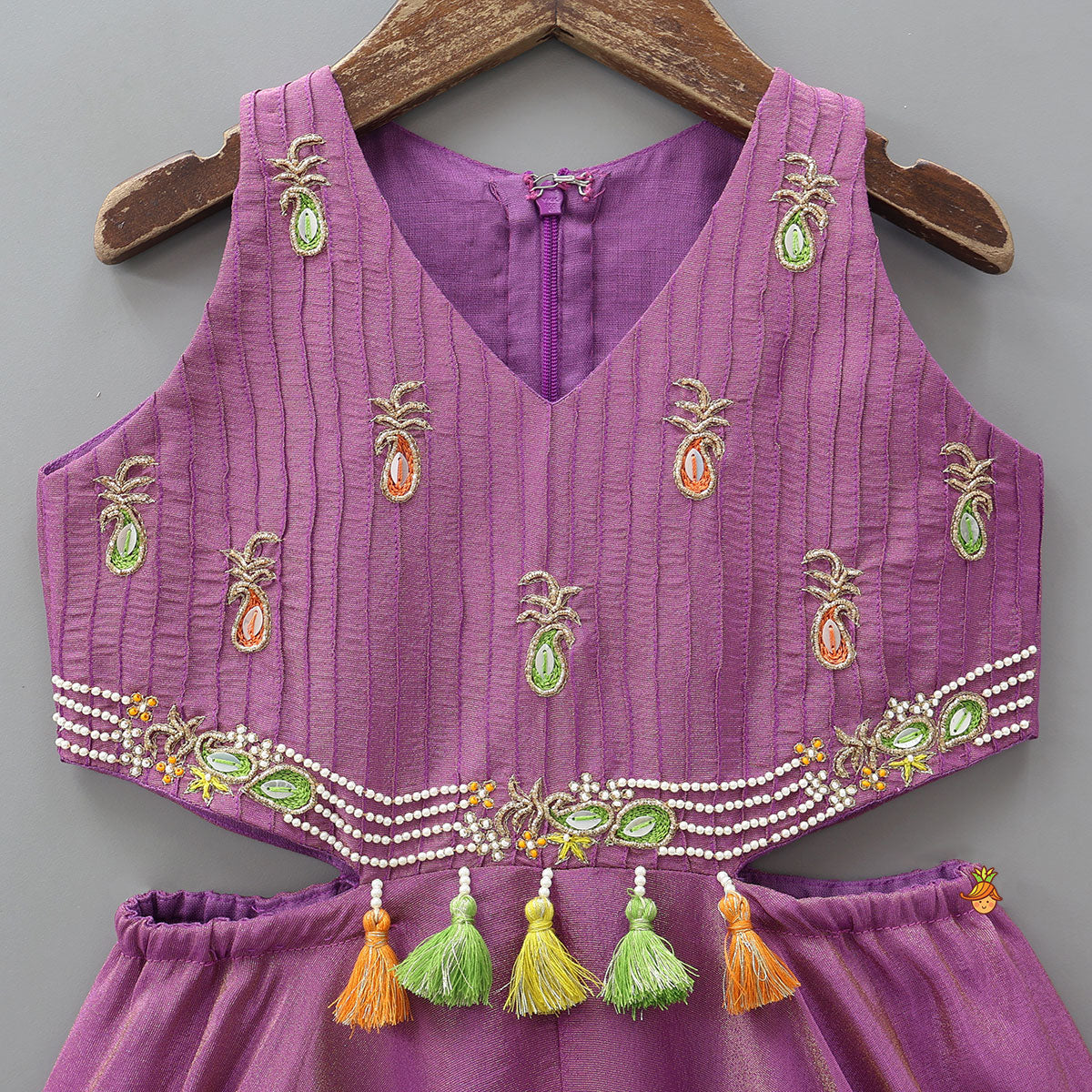 Pineapple Hand Embroidered Shimmery Jumpsuit