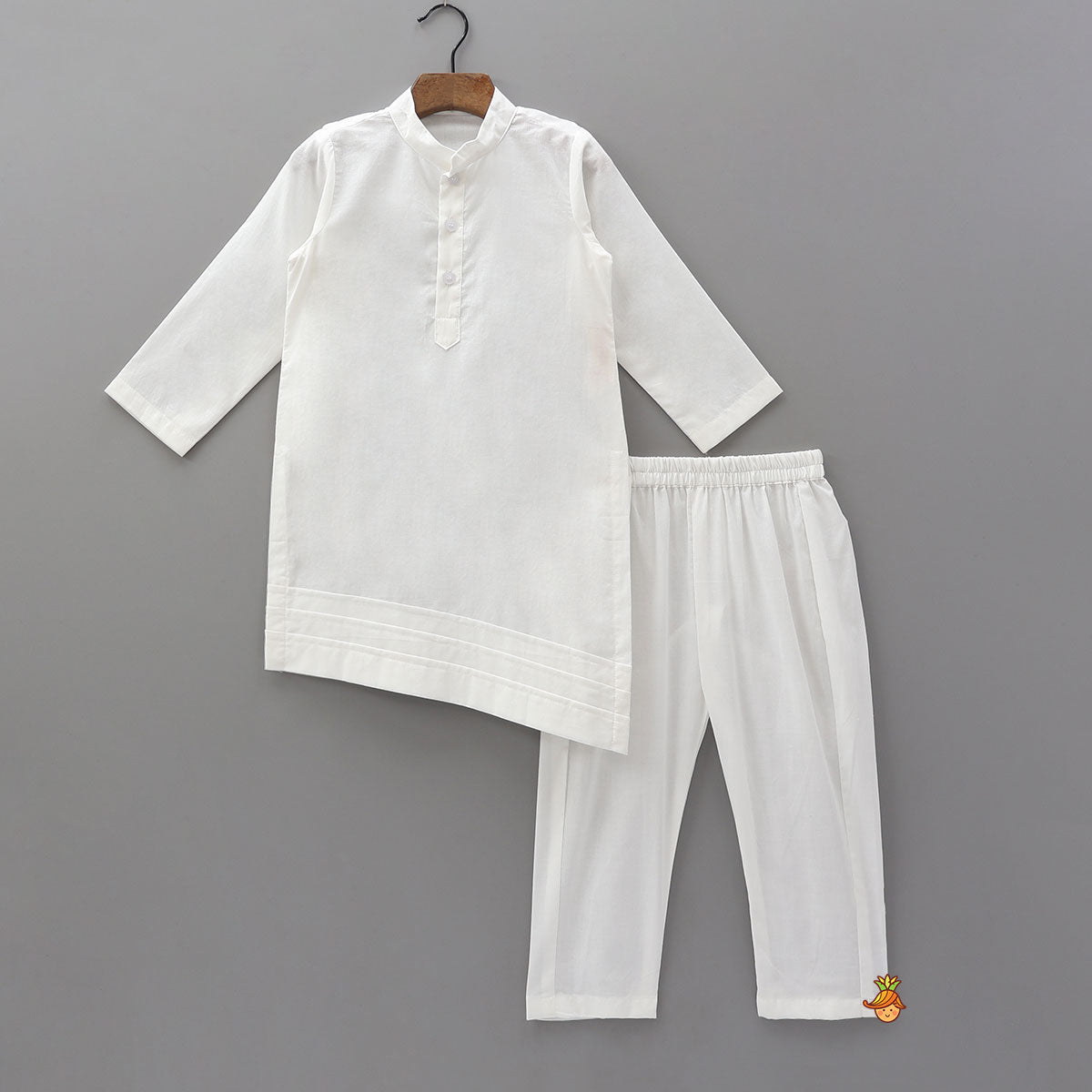 Asymmetric Kurta With Polka Dot Printed Jacket And Pyjama