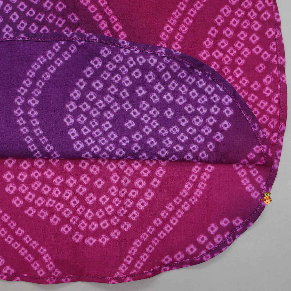 Collar Neck Bandhani Printed Elegant Kurta And Patiala