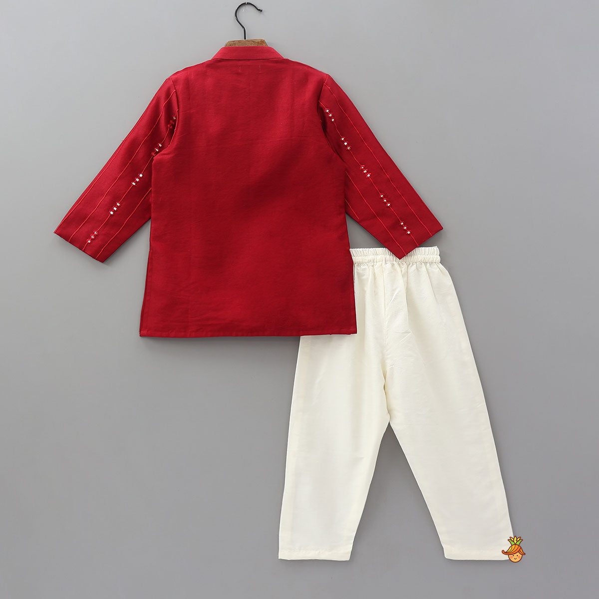 Faux Mirror Embroidered Kurta And Pyjama