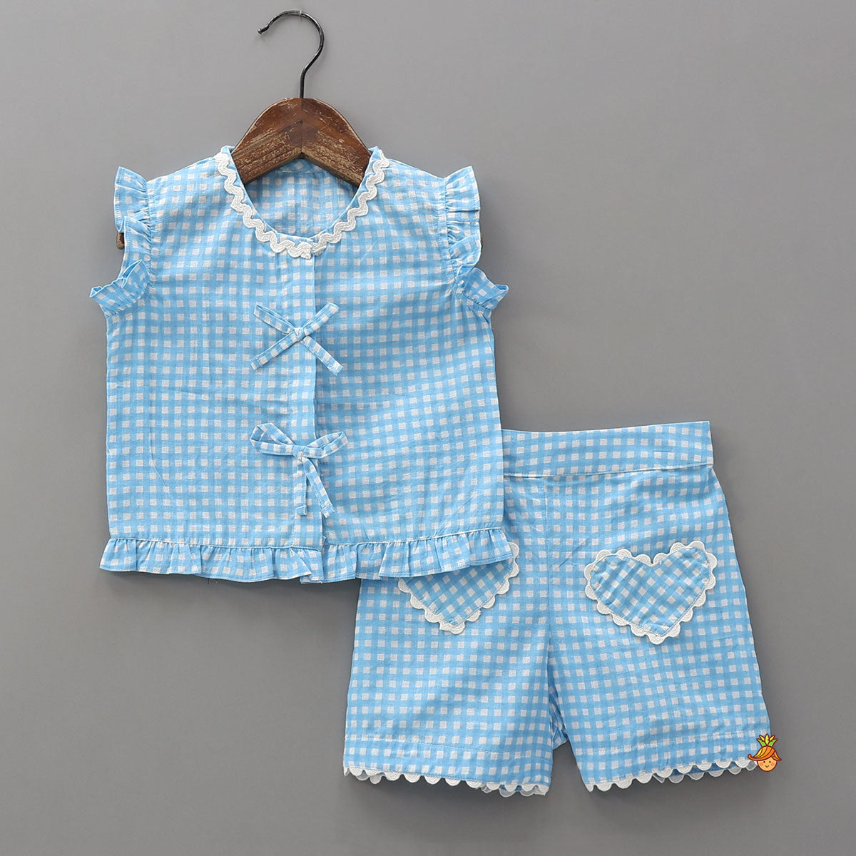 Check Printed Top and Shorts
