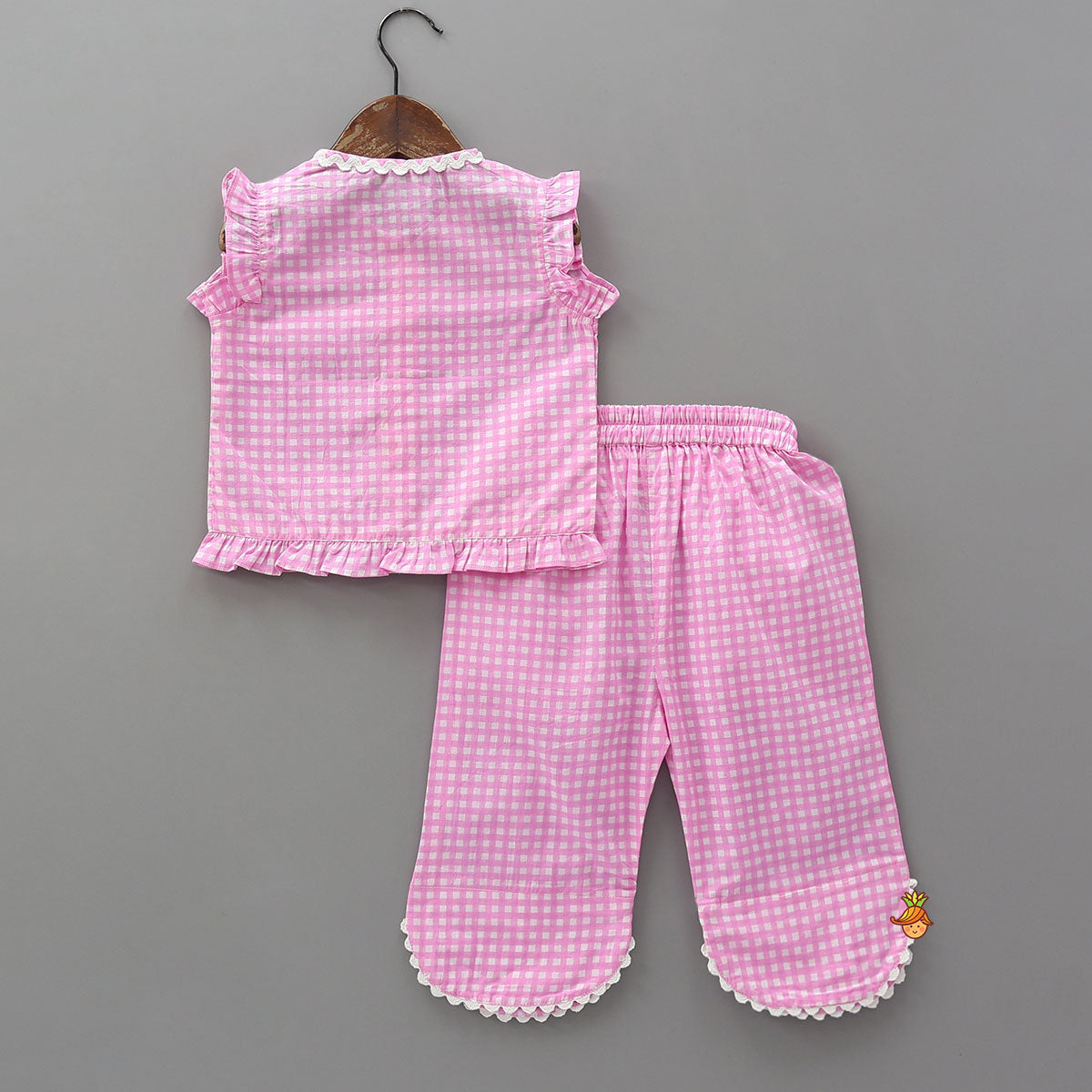 Check Printed Cotton Sleepwear Set