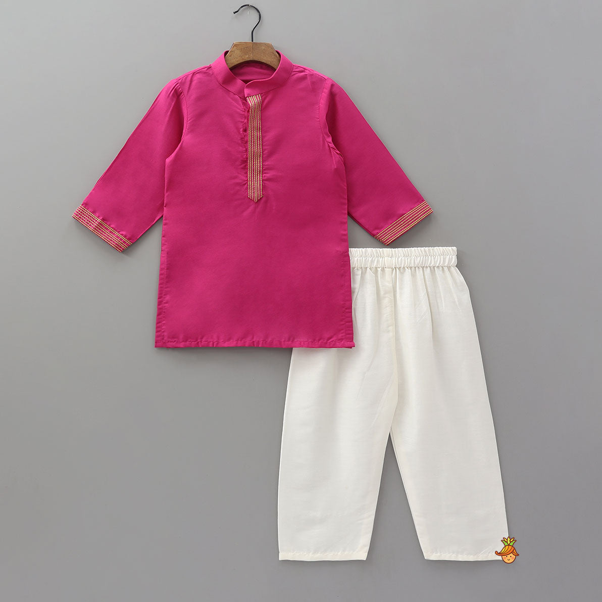 Thread Detailed Kurta with Brocade Jacket and Pyjama