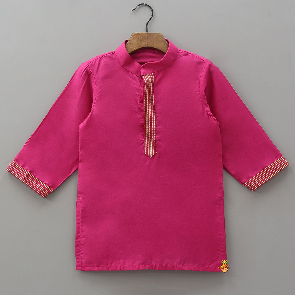 Thread Detailed Kurta with Brocade Jacket and Pyjama