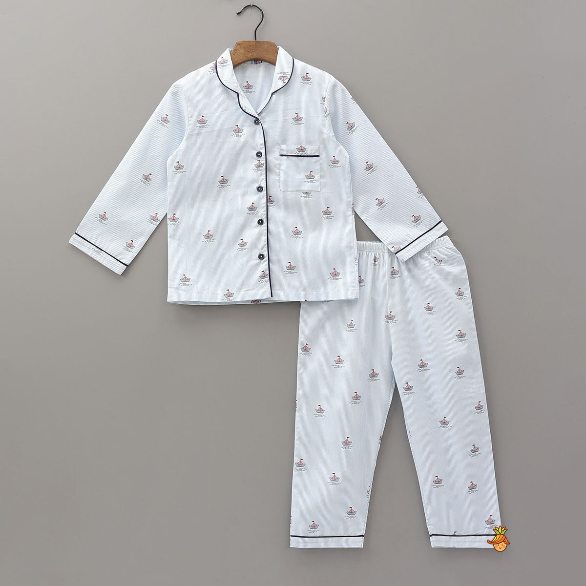 Striped Boat Print Sleepwear
