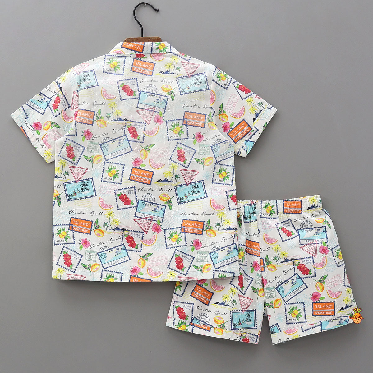 Summer Vacation Print Shirt And Shorts