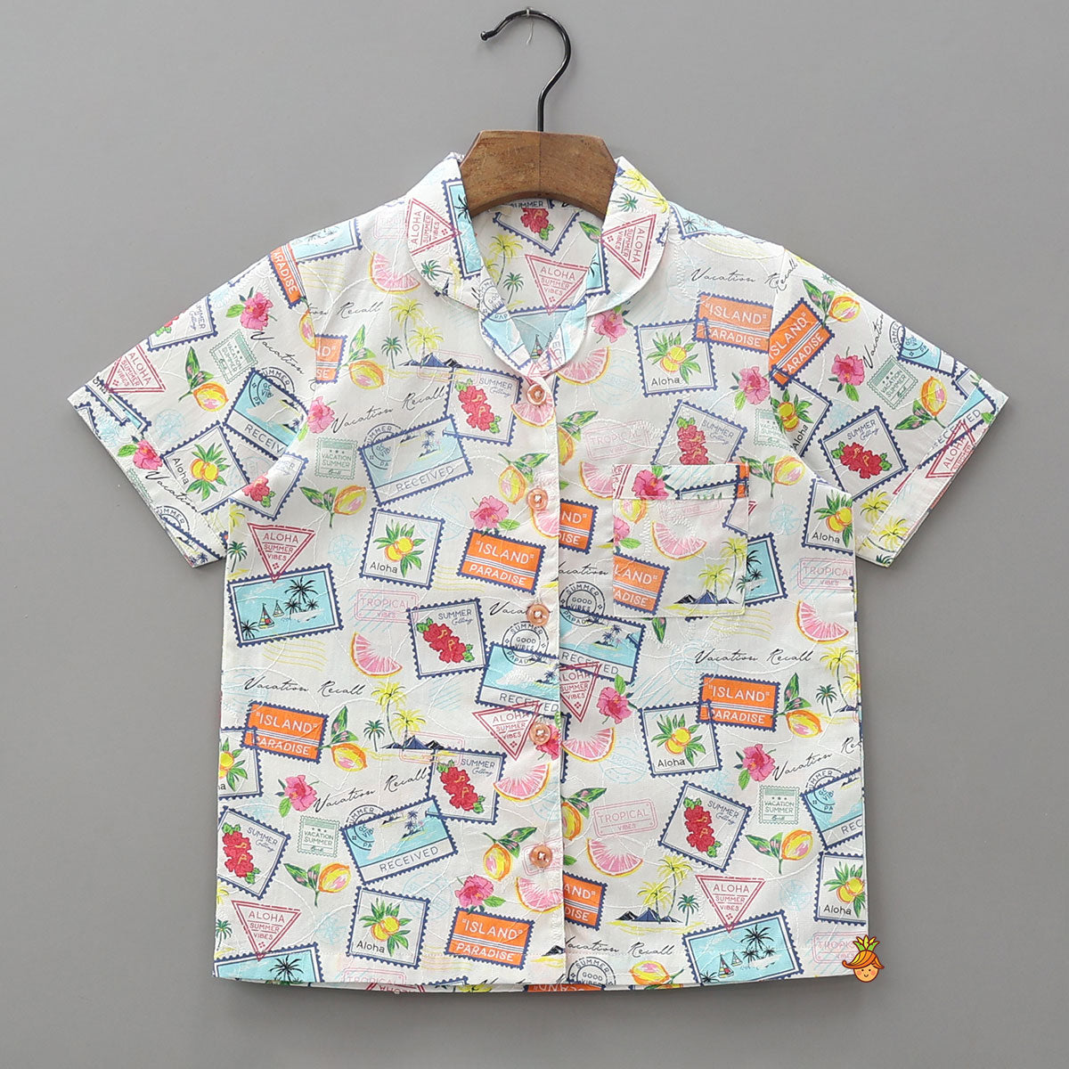 Summer Vacation Print Shirt And Shorts