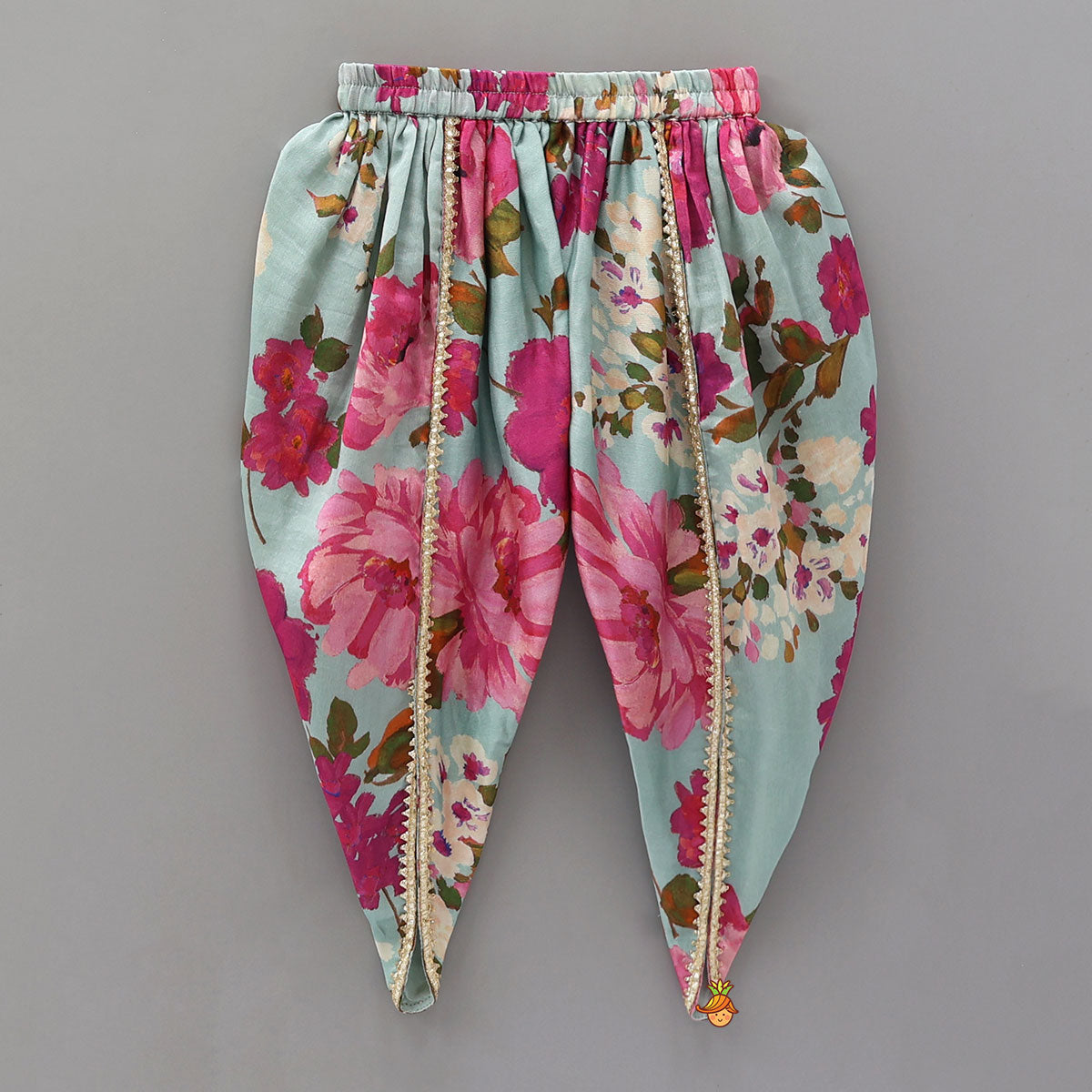 Floral Embroidered Yoke Kurti And Matching Dhoti Pant