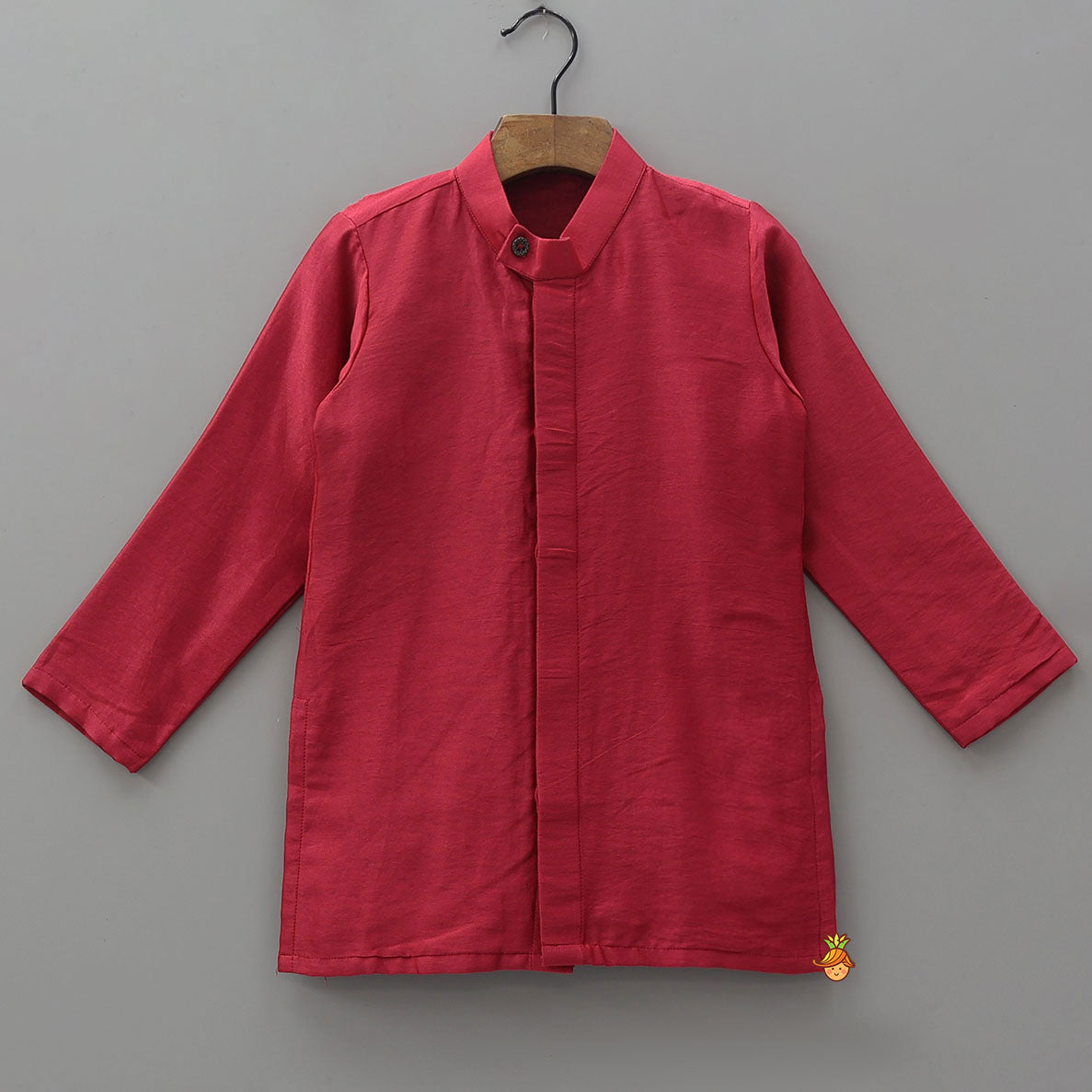 Front Open Ethnic Kurta With Printed Jacket And Pyjama