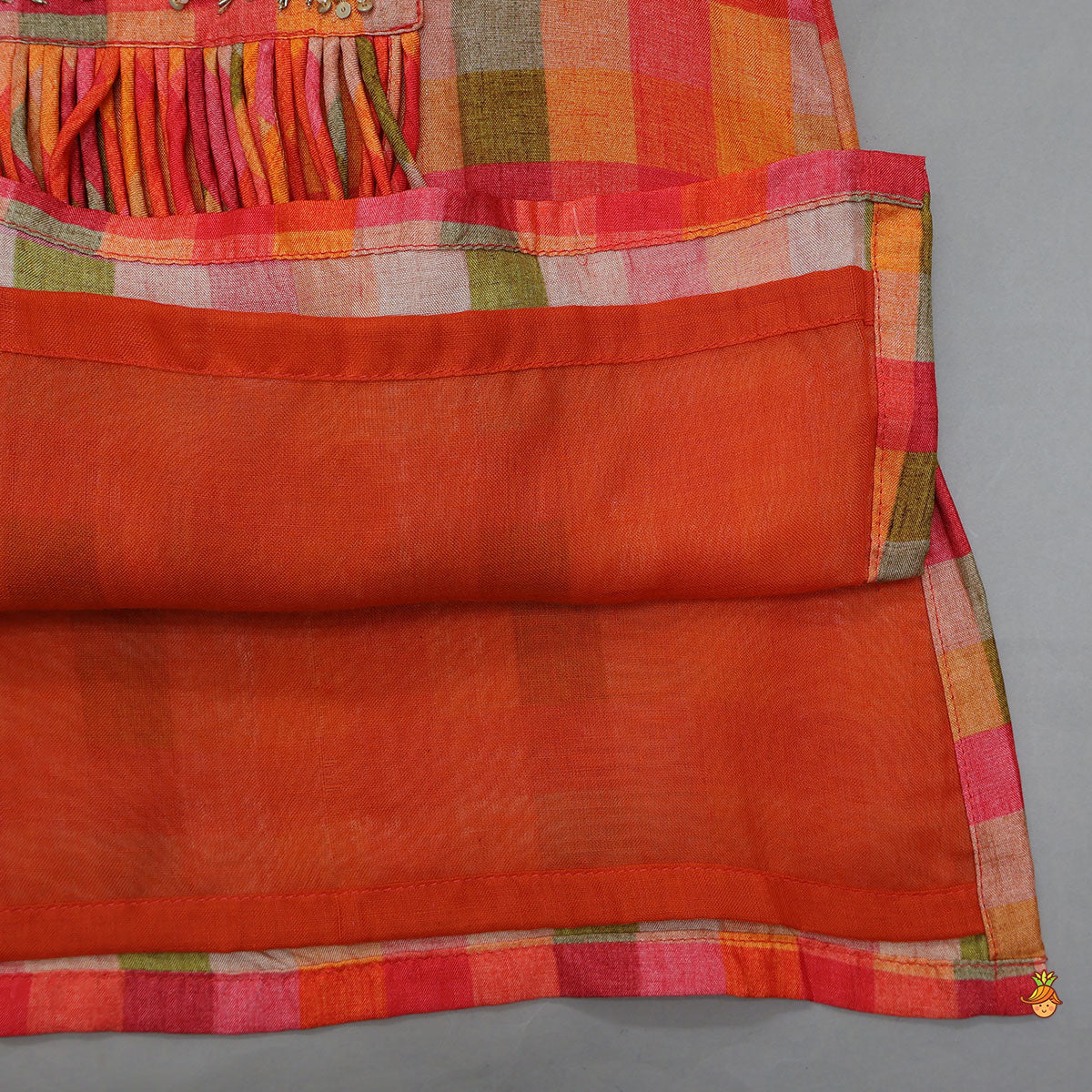 Paisley Zardozi Butti Embroidered Checked Kurti With Salwar