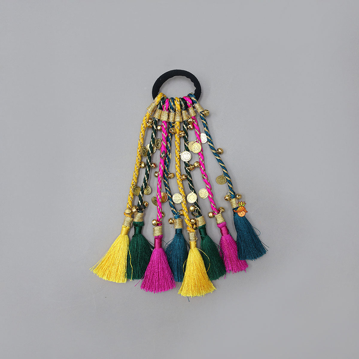 Beautiful Multicoloured Tassel And Ghungroo Hair Tie Parandi