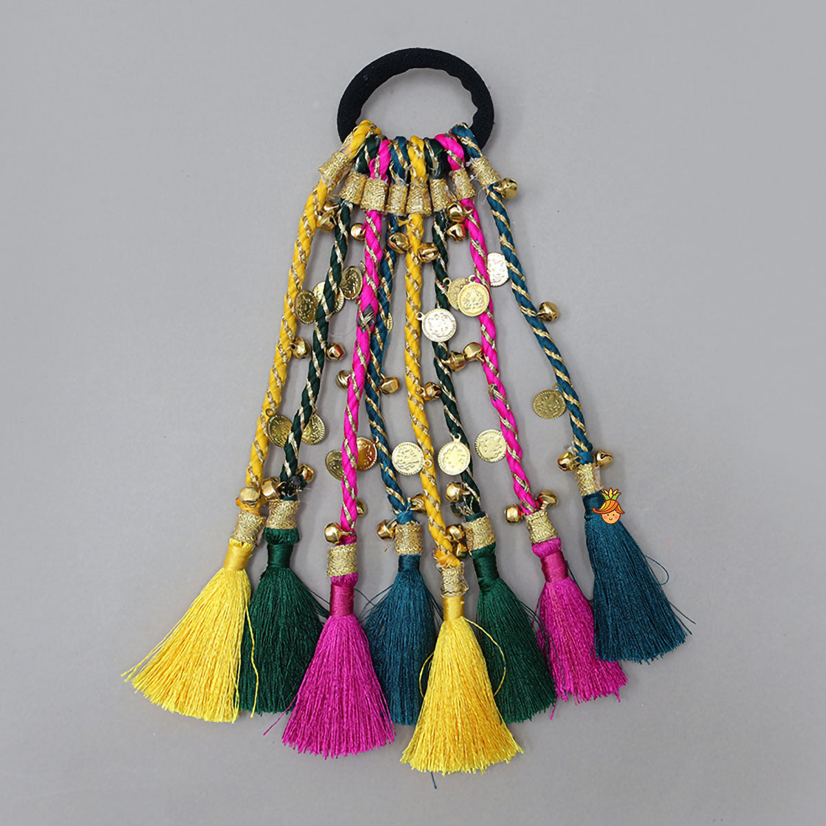 Beautiful Multicoloured Tassel And Ghungroo Hair Tie Parandi