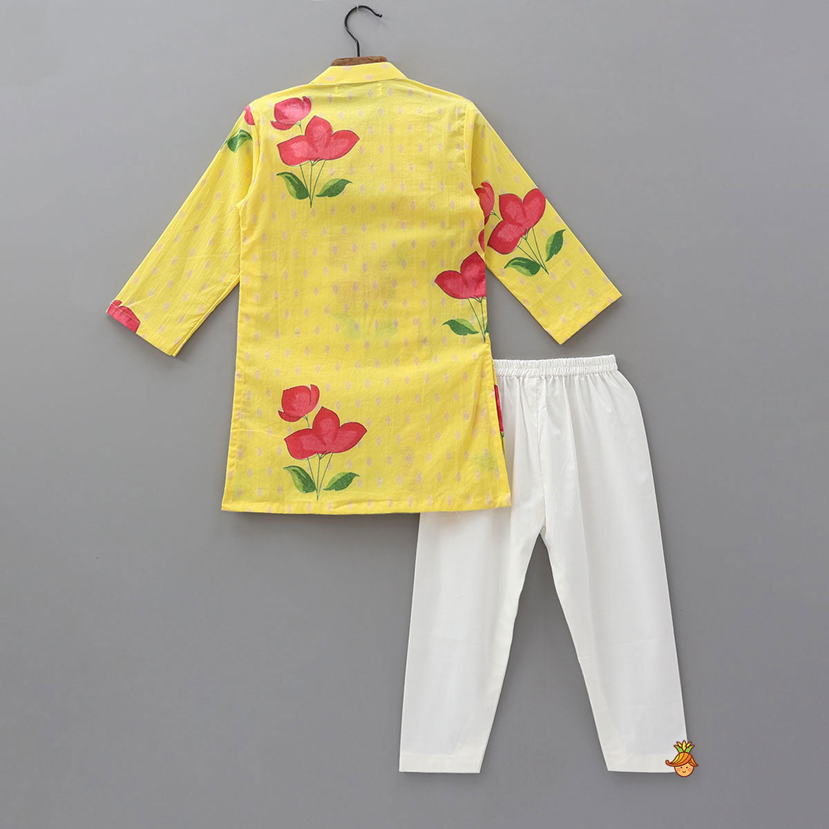 Asymmetric Wrap Style Kurta With Pyjama