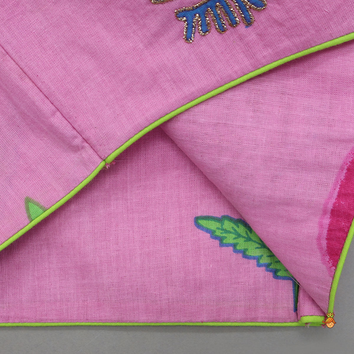 Pretty Zari Embroidered Top And Saree Style Sharara With Detachable Dupatta And Matching Hairband