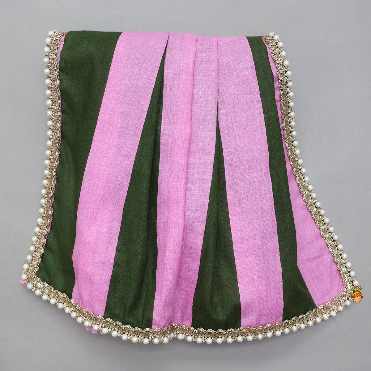Front Open Crop Top And Sharara With Detachable Dupatta And Hair Band