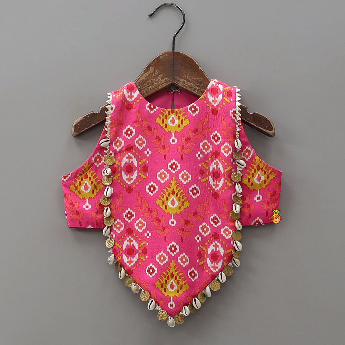Ethnic Ikat Embellished Top With Flared Palazzo