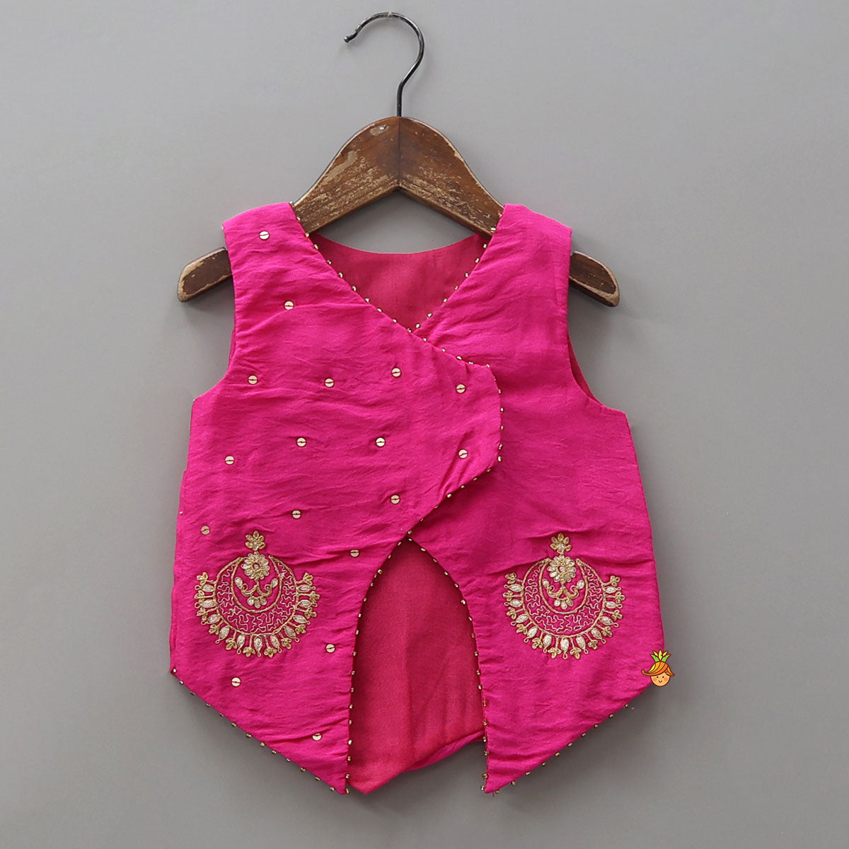 Elegant Embroidered Jacket Style Top And Palazzo