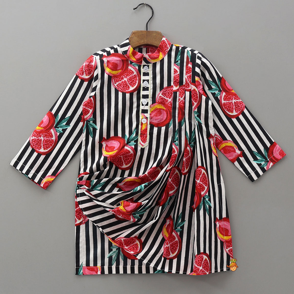 Cowl Style Printed Kurta And Pyjama