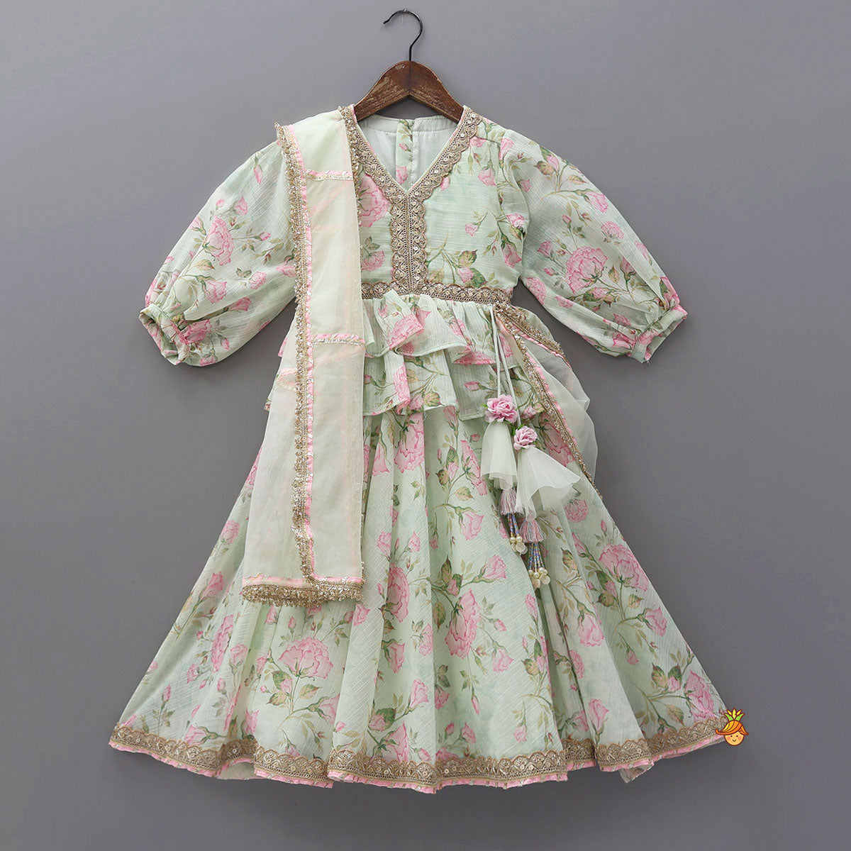 Stylish Cut-Out Back Anarkali With Attached Dupatta