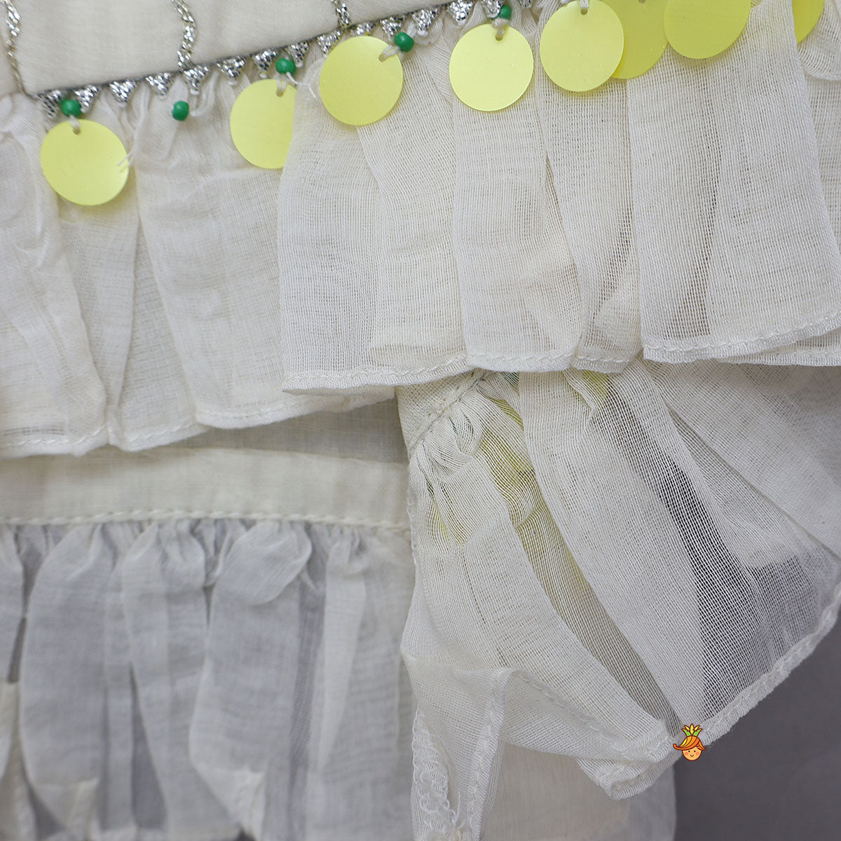 Soft Mul Chanderi Ruffle Crop Top And Lehenga