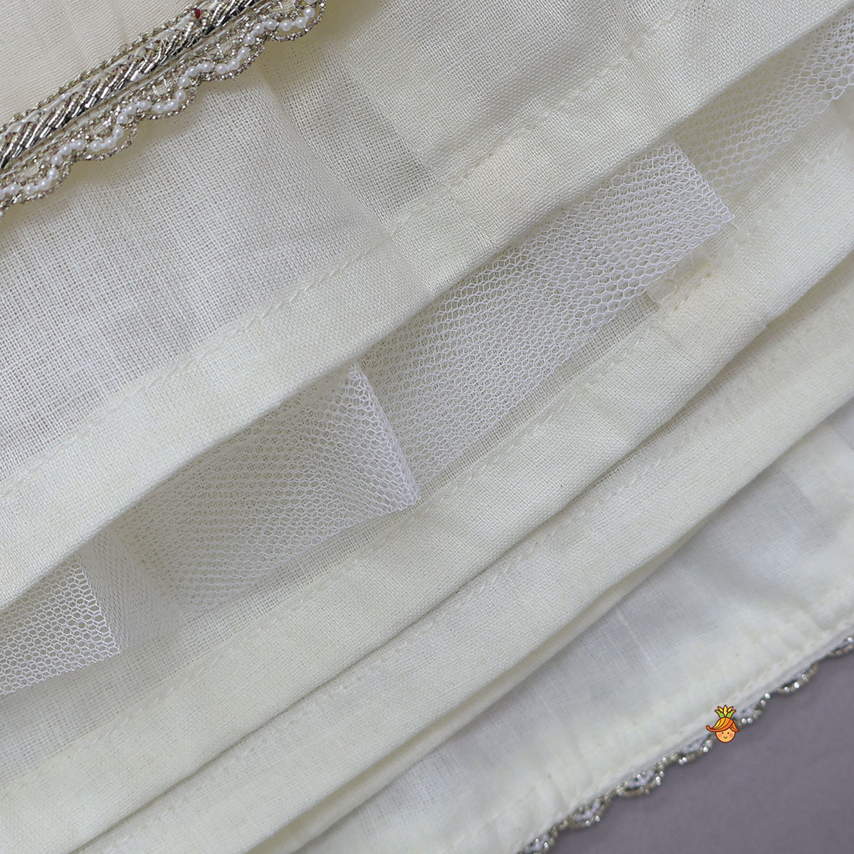 Soft Mul Chanderi Ruffle Crop Top And Lehenga