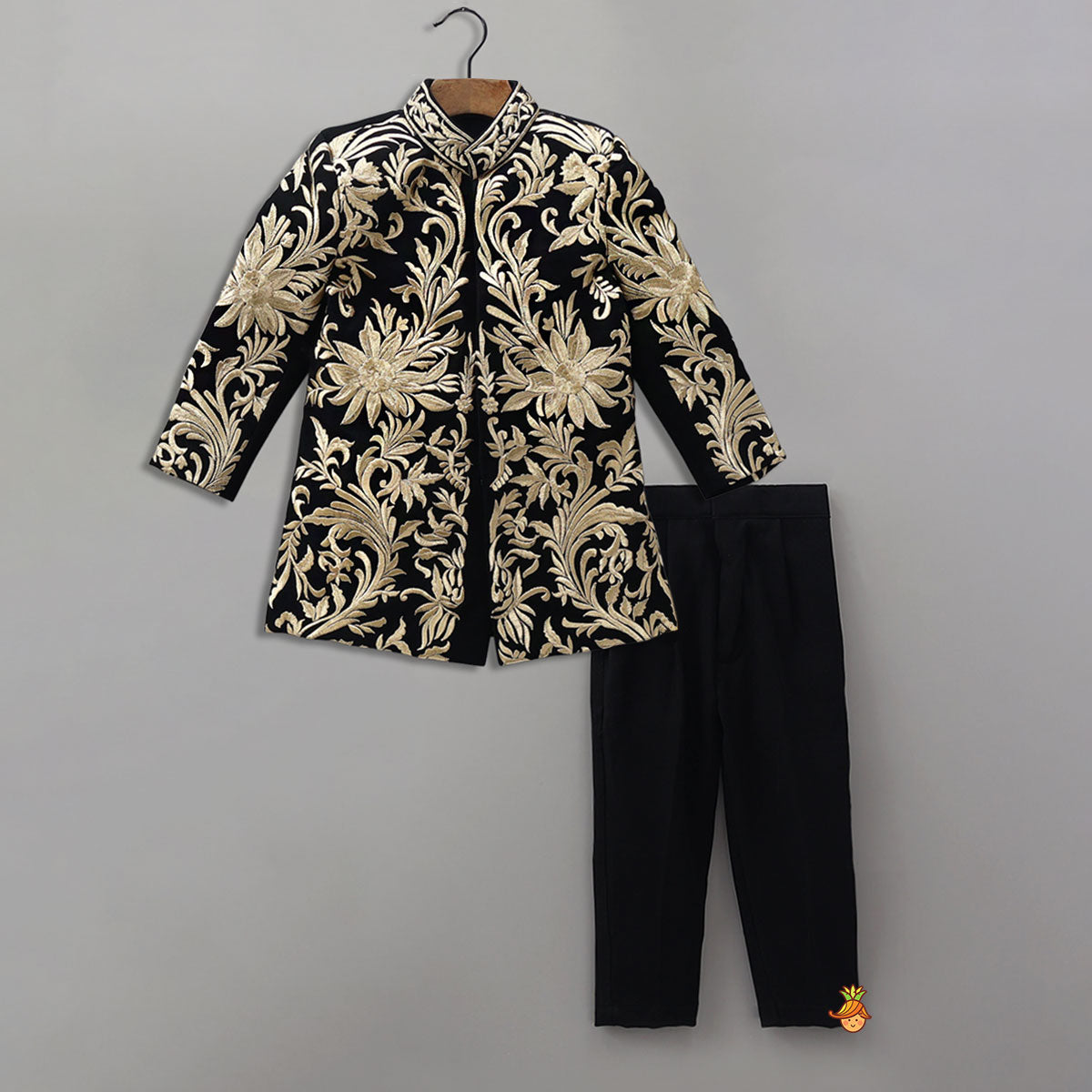 Royal Floral Embroidered Sherwani With Trousers