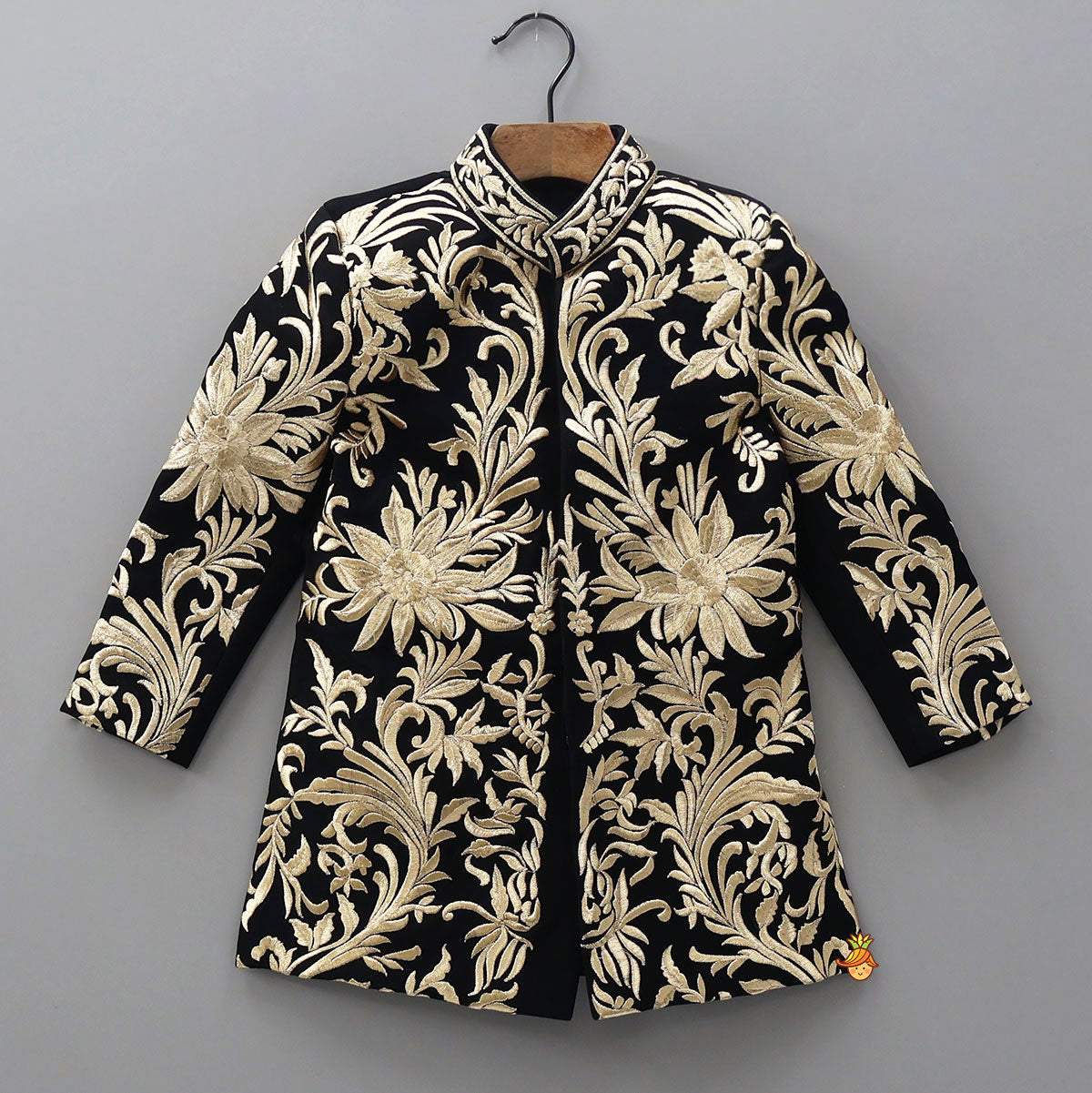 Royal Floral Embroidered Sherwani With Trousers