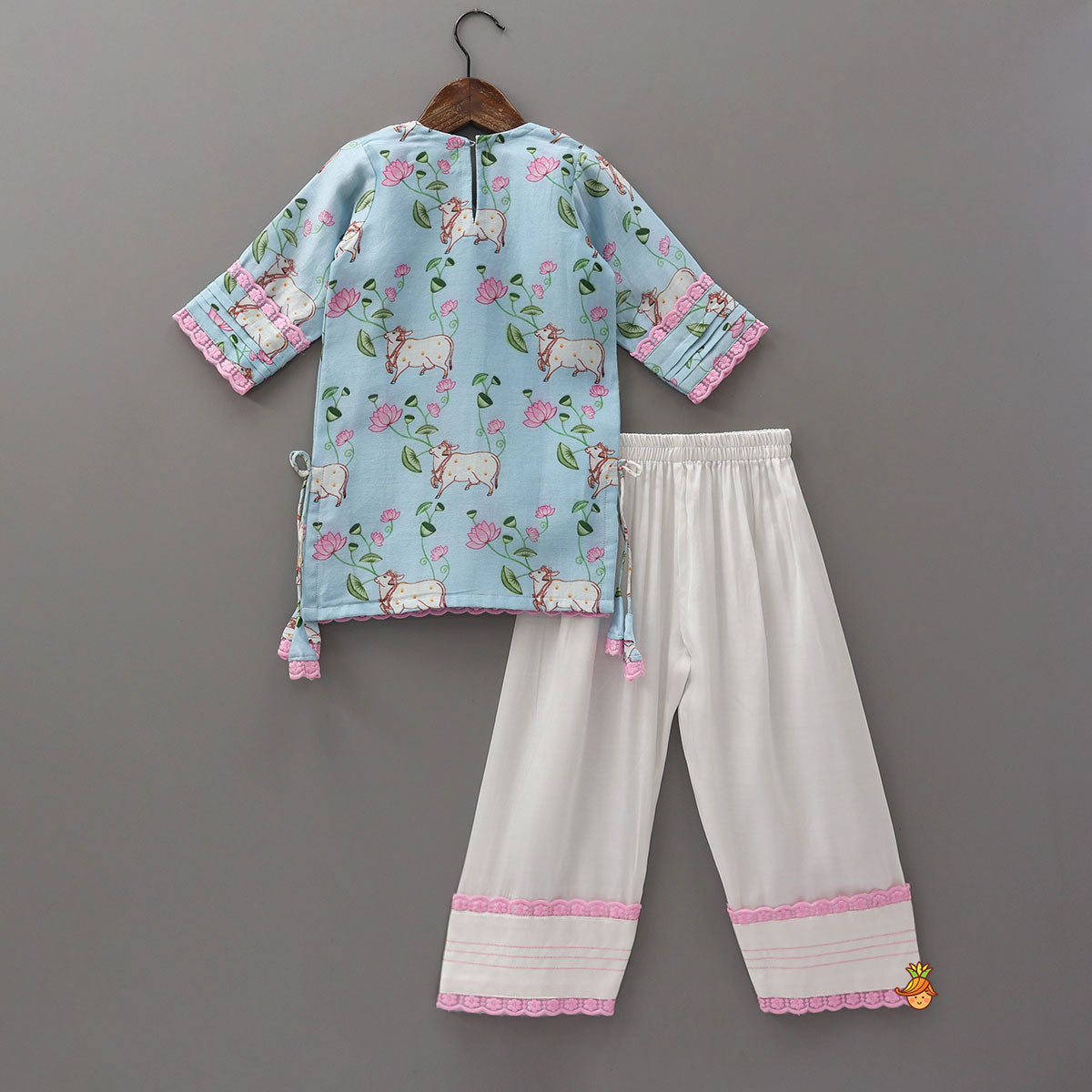 V Neck Kurti And Farshi Salwar With Dupatta