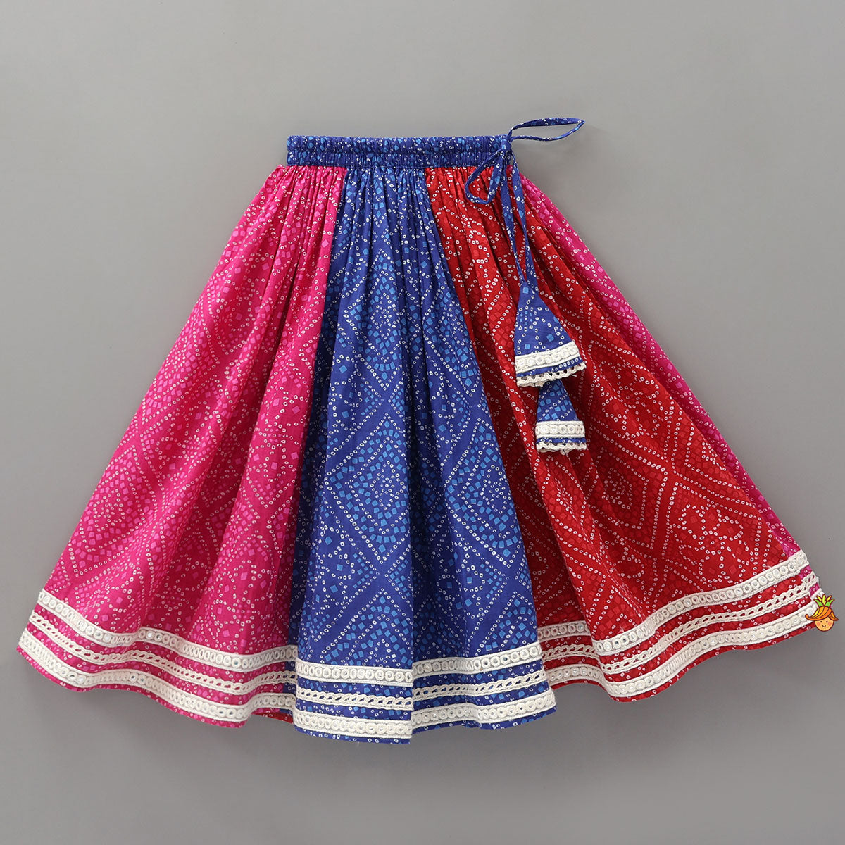 Bandhani Printed Crop Top And Lehenga