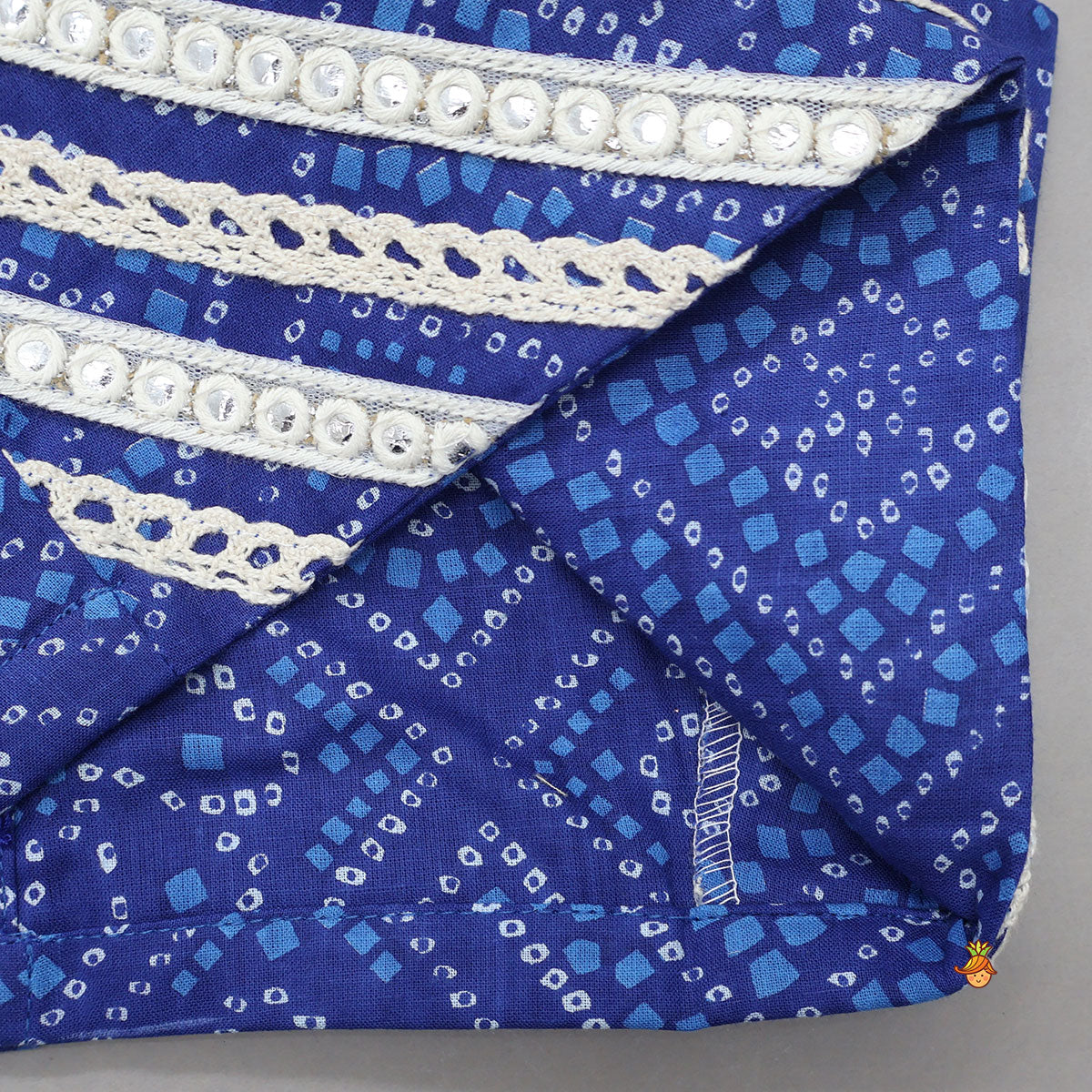 Bandhani Printed Crop Top And Lehenga