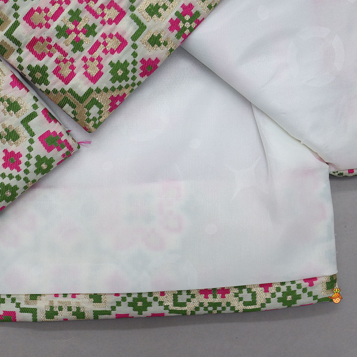 Kurta With Geometric Floral Brocade Jacket And Pyjama