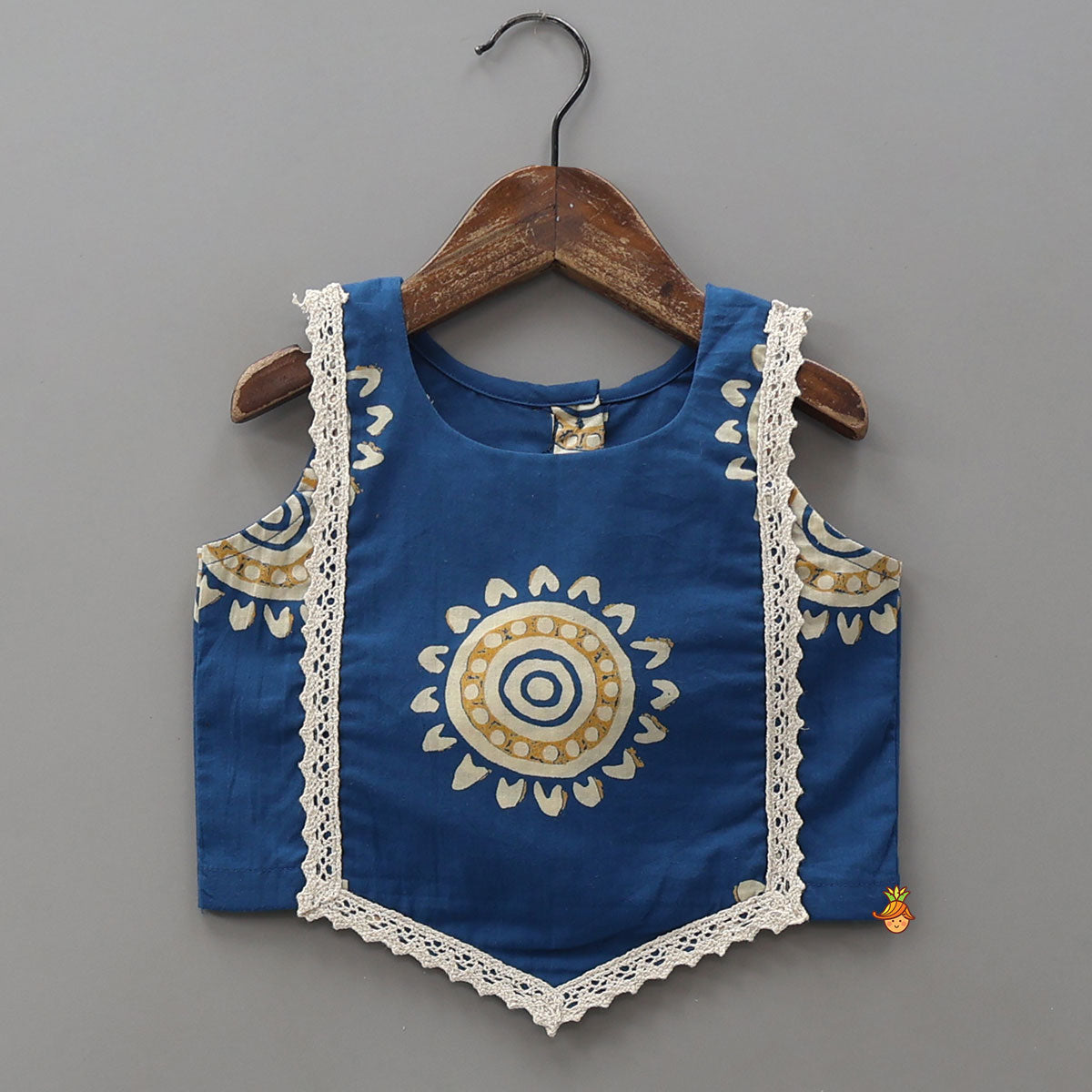 Stylish Hem Crop Top With Tiered Lehenga