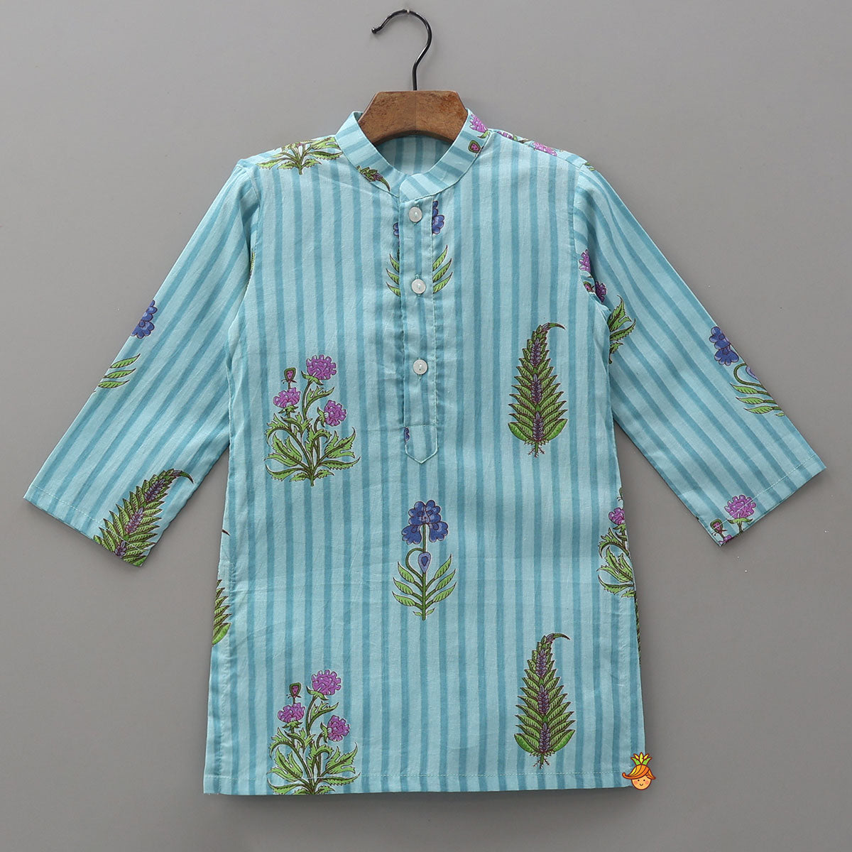 Soft Cotton Printed Ethnic Kurta With Jacket And Pyjama