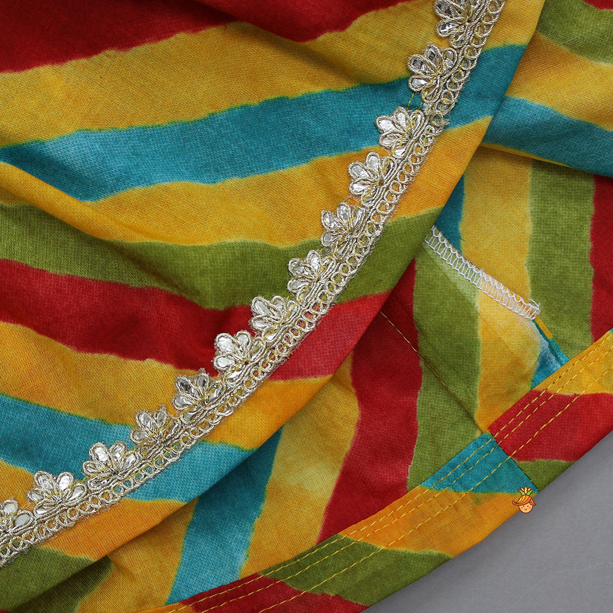 Strappy Peplum Style Kurti With Sharara And Dupatta