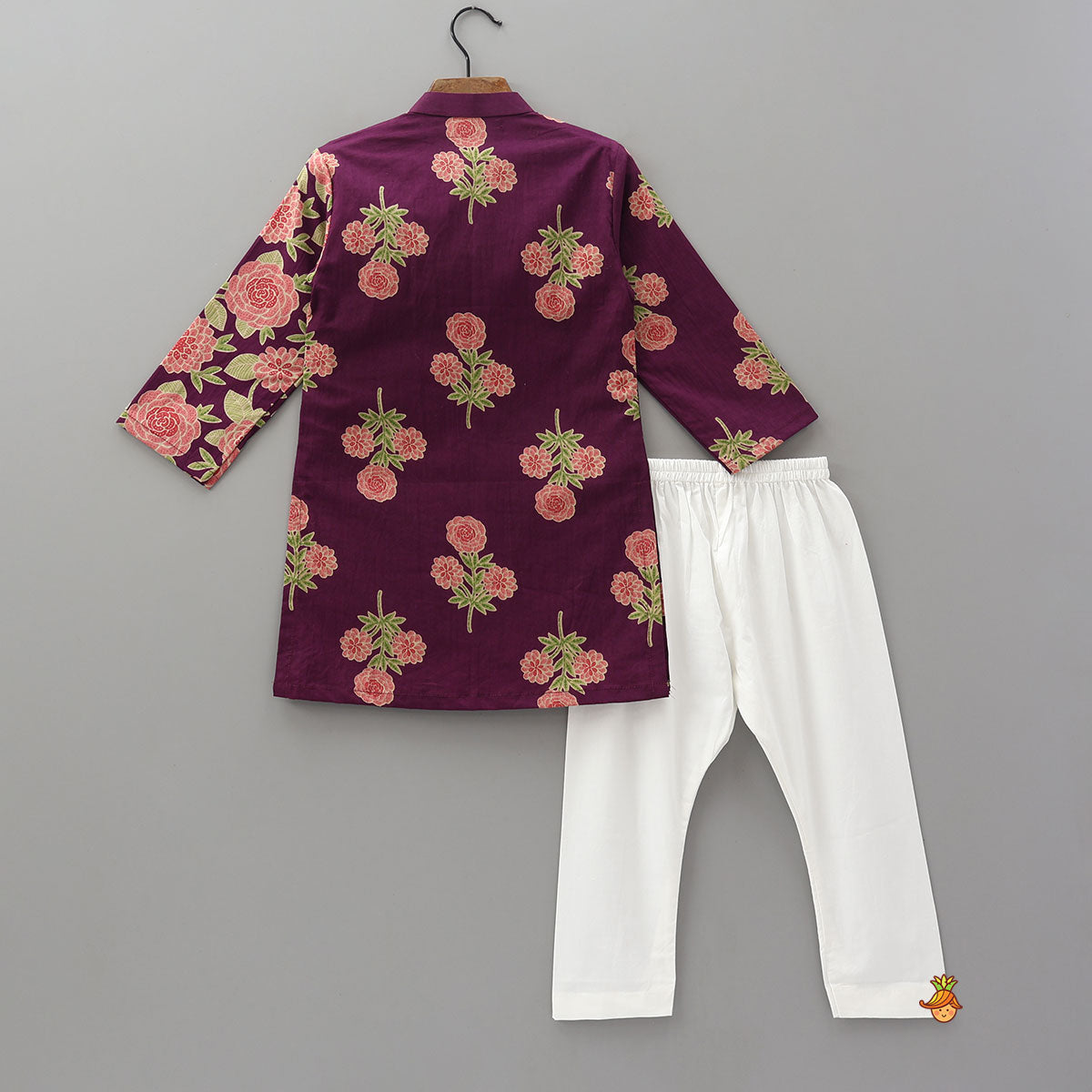Floral Printed Cotton Kurta And Pyjama