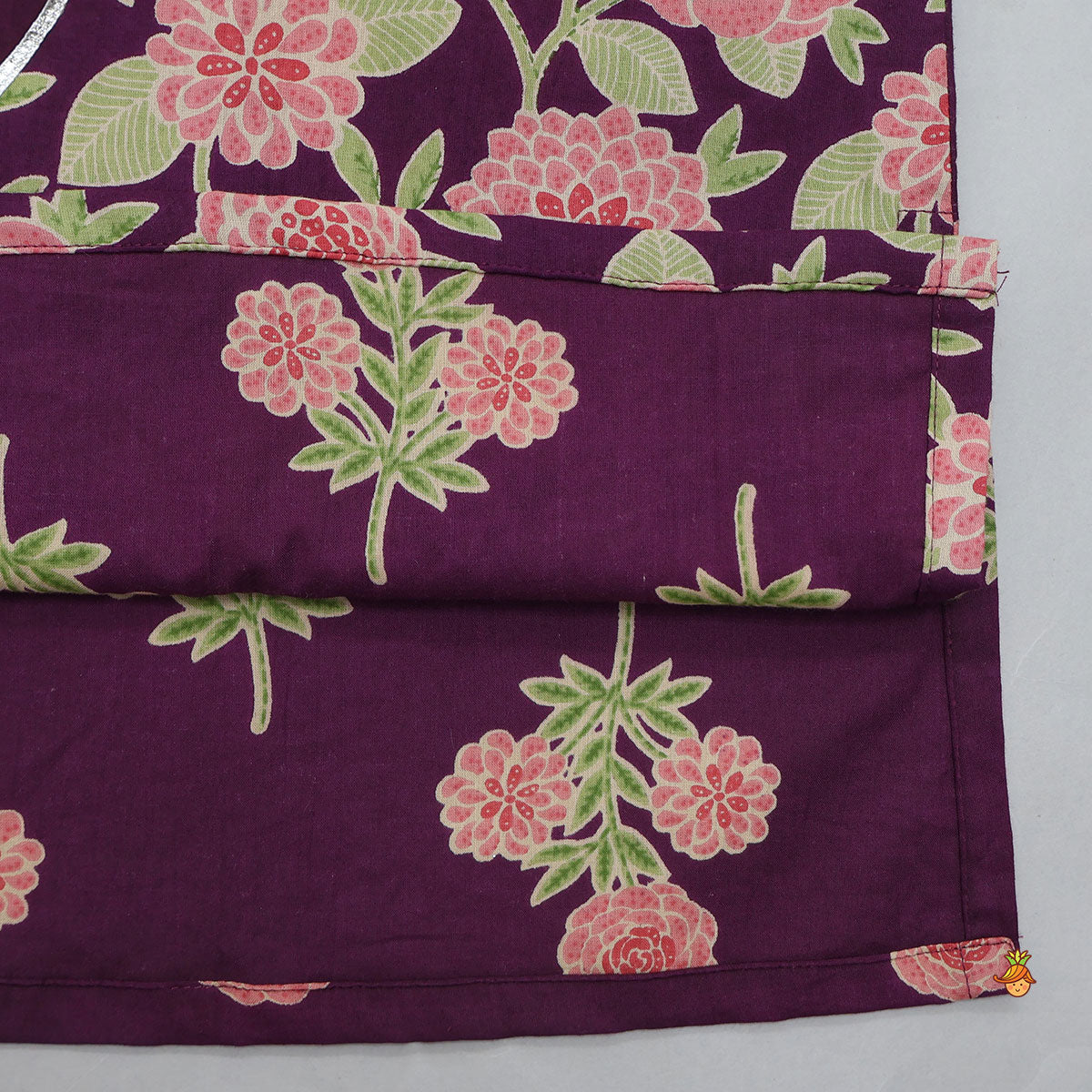 Floral Printed Cotton Kurta And Pyjama