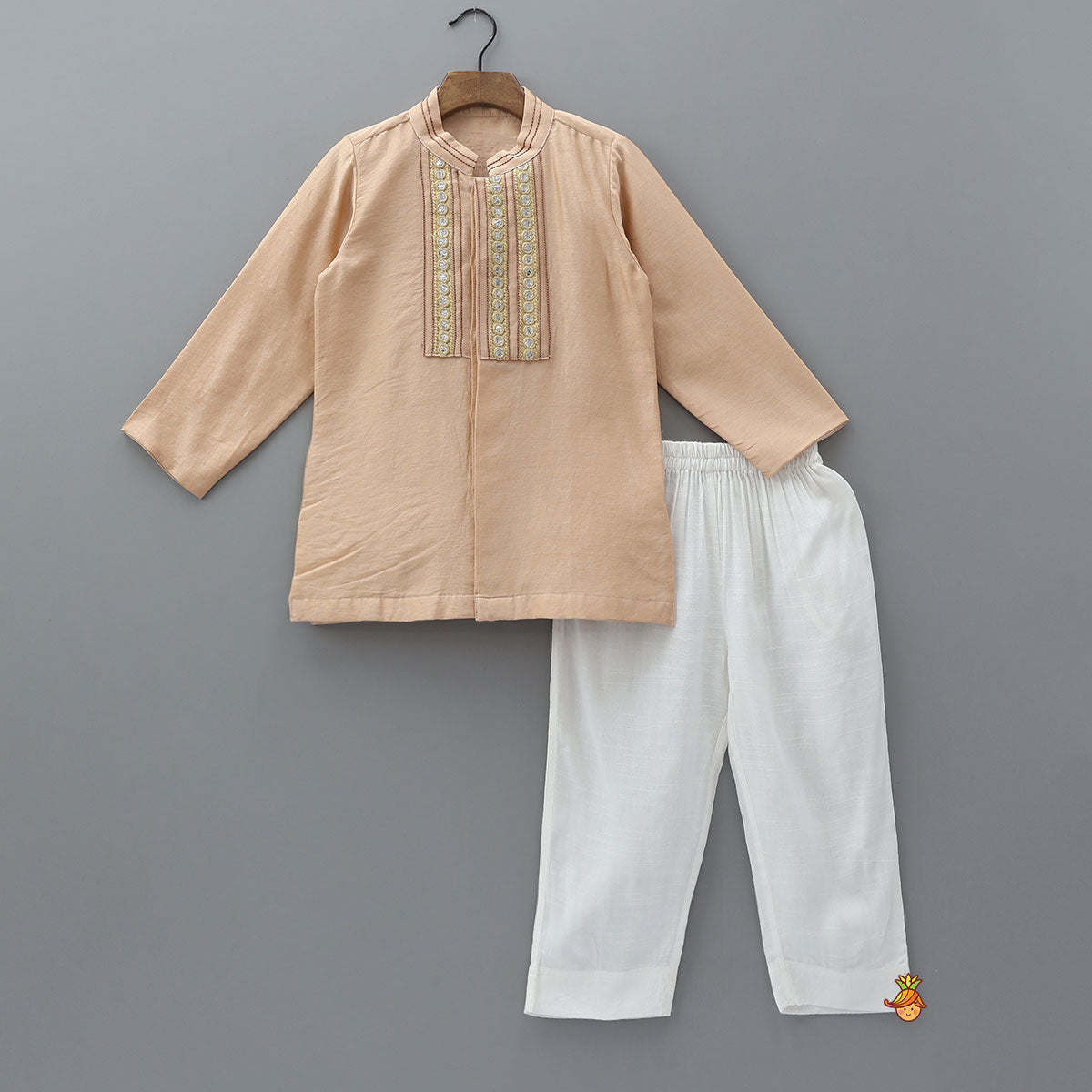 Faux Mirror Work Kurta And Pyjama