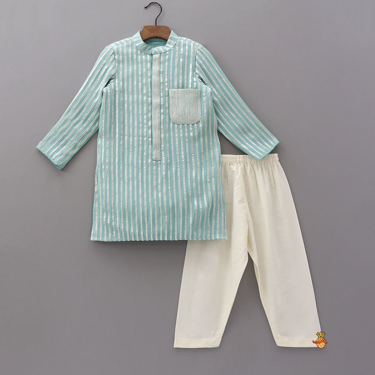 Festive Gota Embroidered Kurta With Pyjama