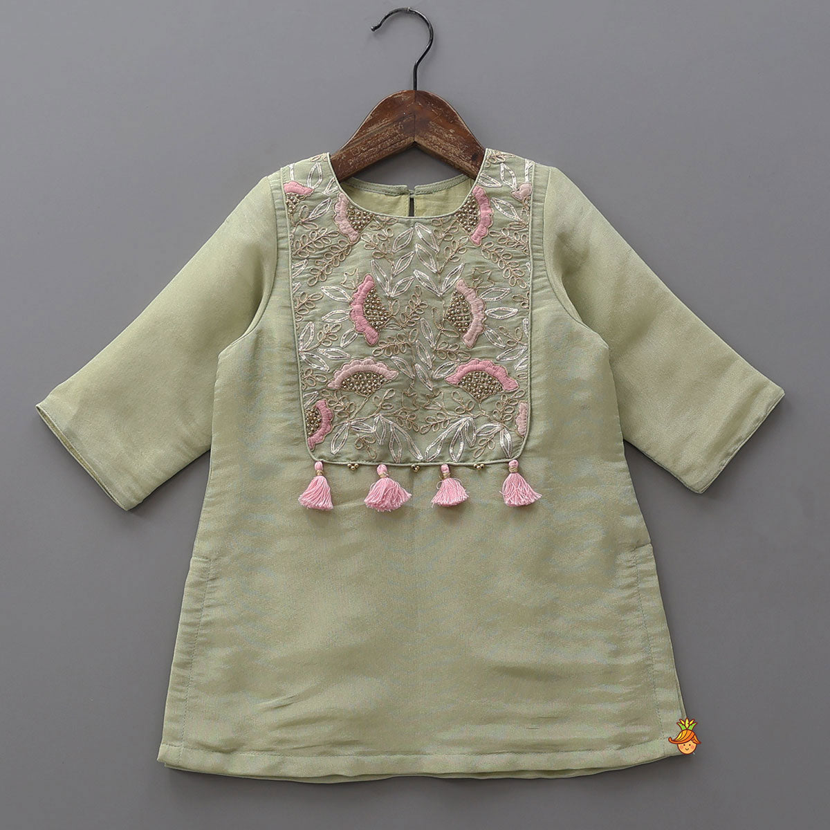 Yoke Embroidered Shimmery Kurti And Sharara