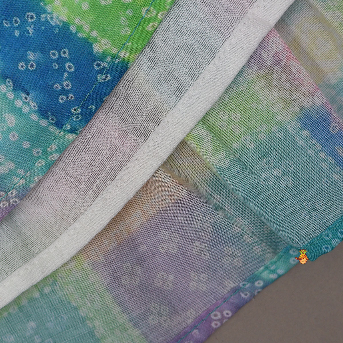 Bandhani Printed Flared Kurti With Tie-Up Details