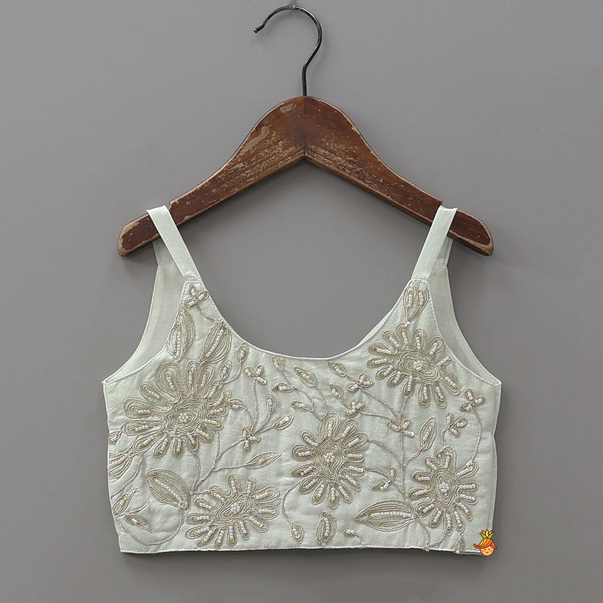 Strappy Crop Top And Scalloped Lehenga