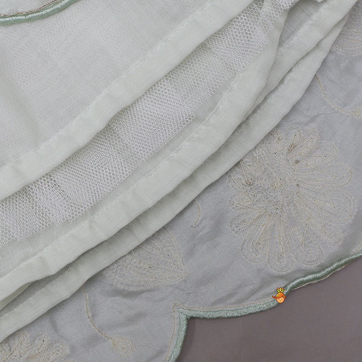 Strappy Crop Top And Scalloped Lehenga