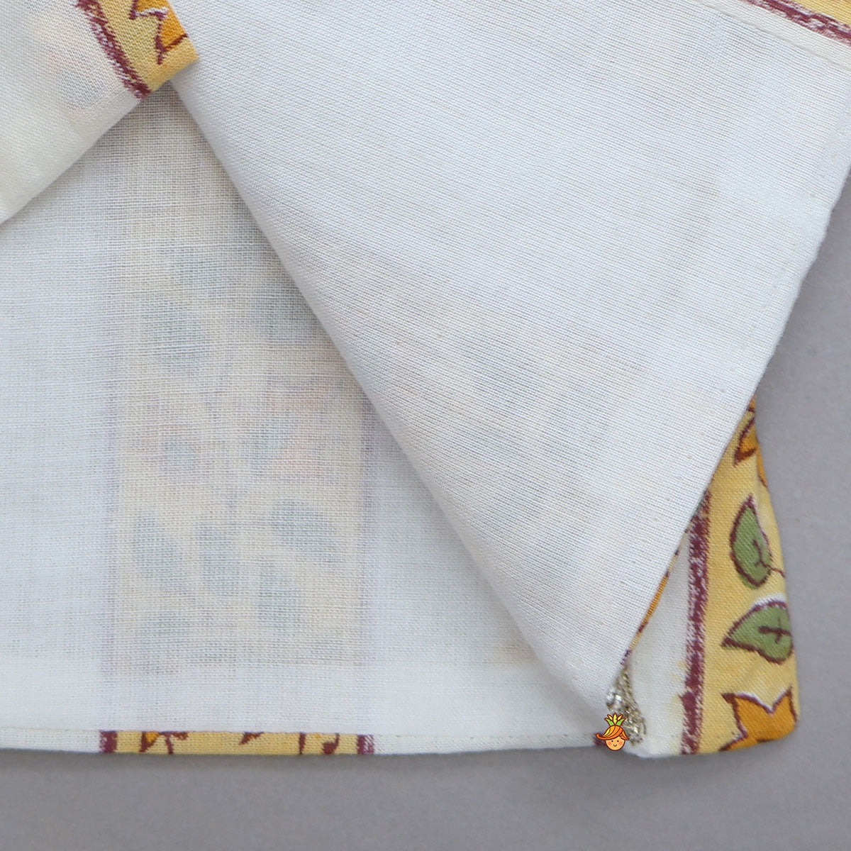 Hand Block Printed Kurta With Lace Detailed Jacket And Dhoti