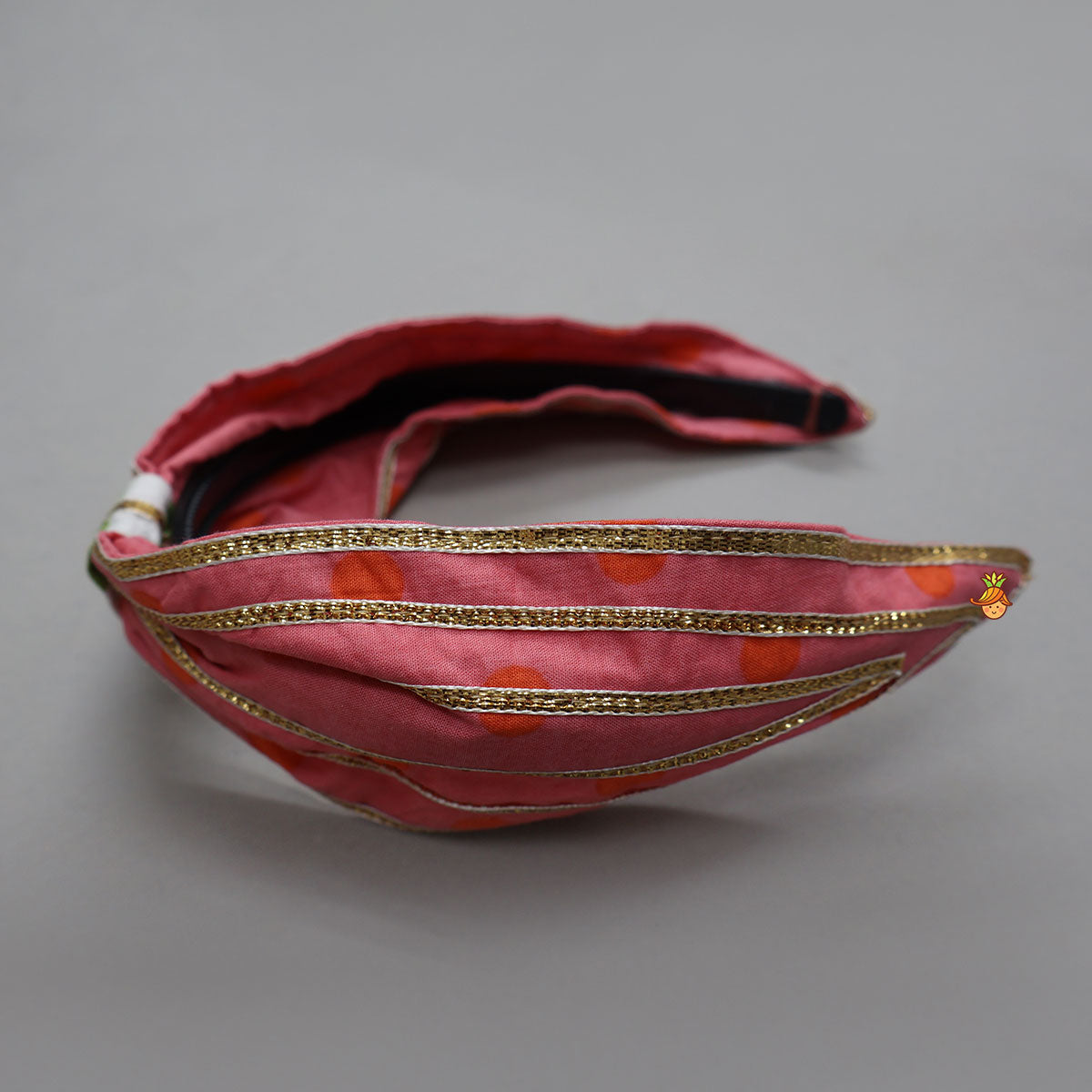 Shirt Style Top And Pant With Attached Dupatta And Hair Band