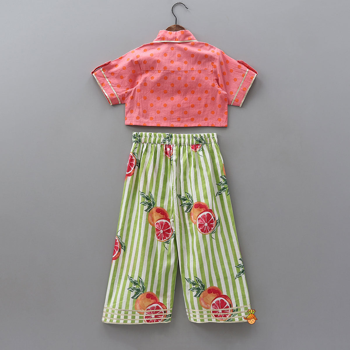 Shirt Style Top And Pant With Attached Dupatta And Hair Band