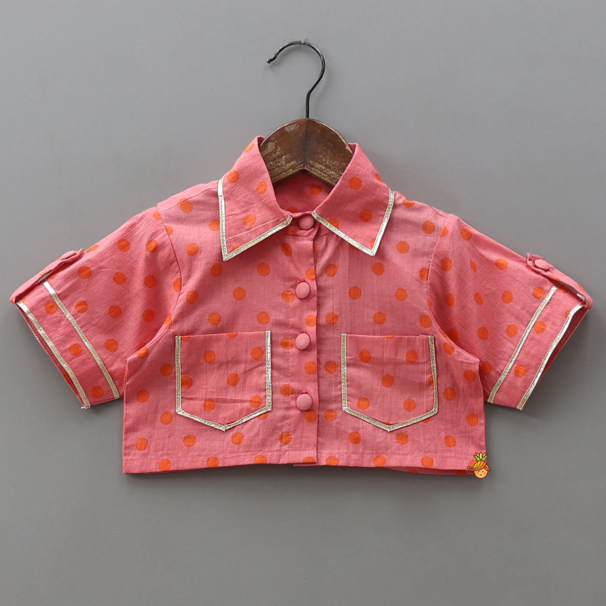 Shirt Style Top And Pant With Attached Dupatta And Hair Band