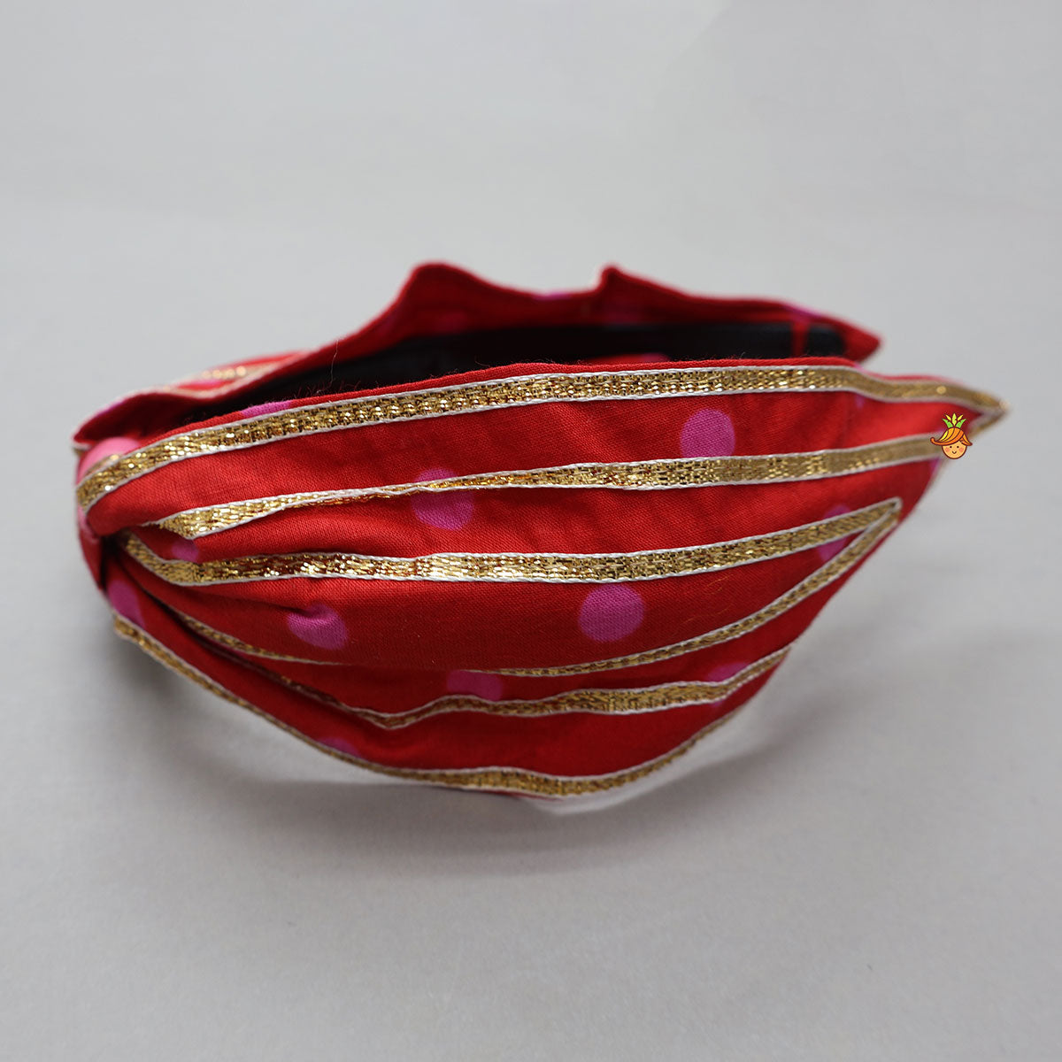 Elegant Shirt Style Top And Pant With Attached Dupatta And Hair Band