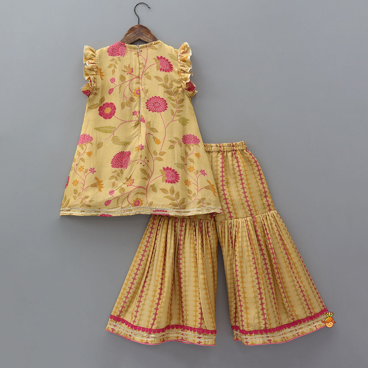 A-Line Kurti And Matching Sharara With Dupatta