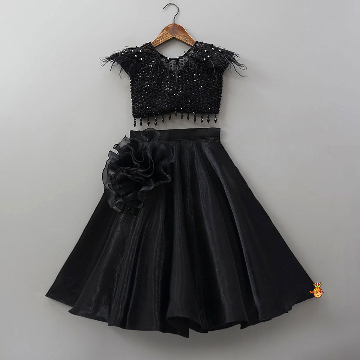 Embroidered Classy Crop Top And Lehenga